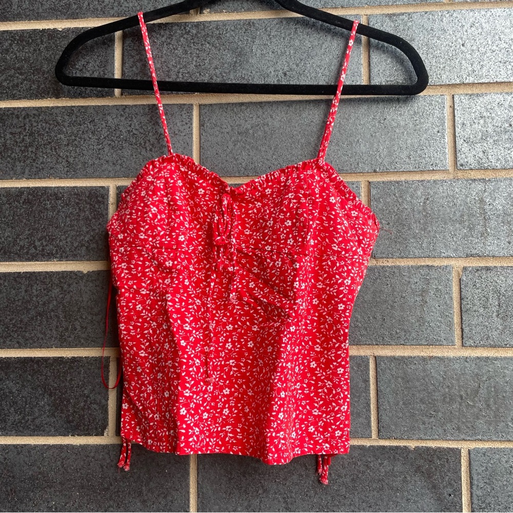 Zara Red Sleeveless Bustier Camisole